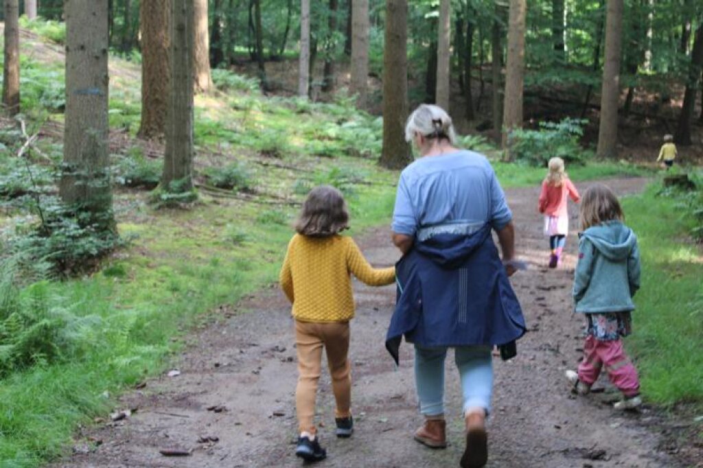 Waldkita Harburg der AWO Hamburg Spaziergang im Wald.